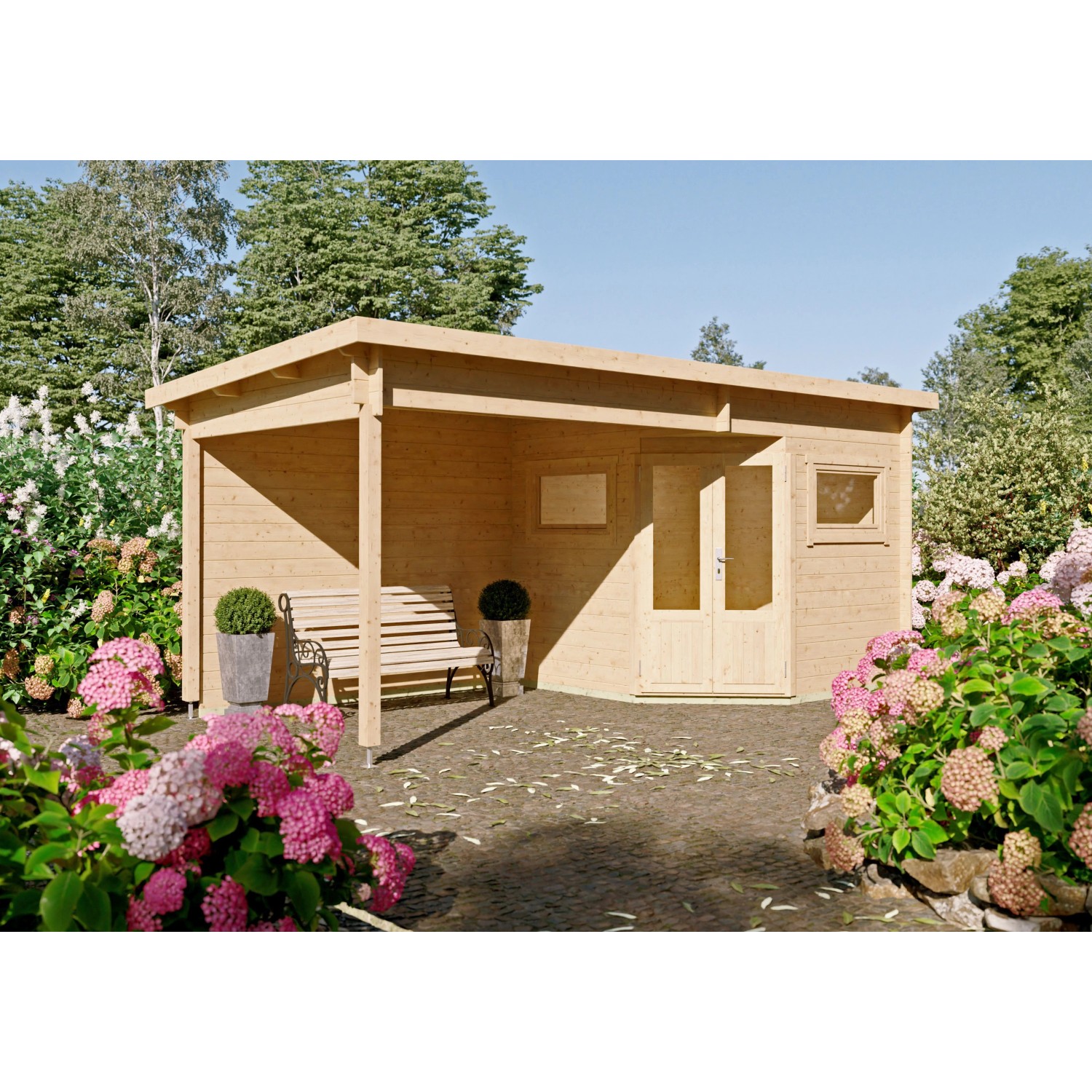 Fjordholz 5-Eck Gartenhaus Modell Leva 2C Farblos Imprägniert günstig online kaufen