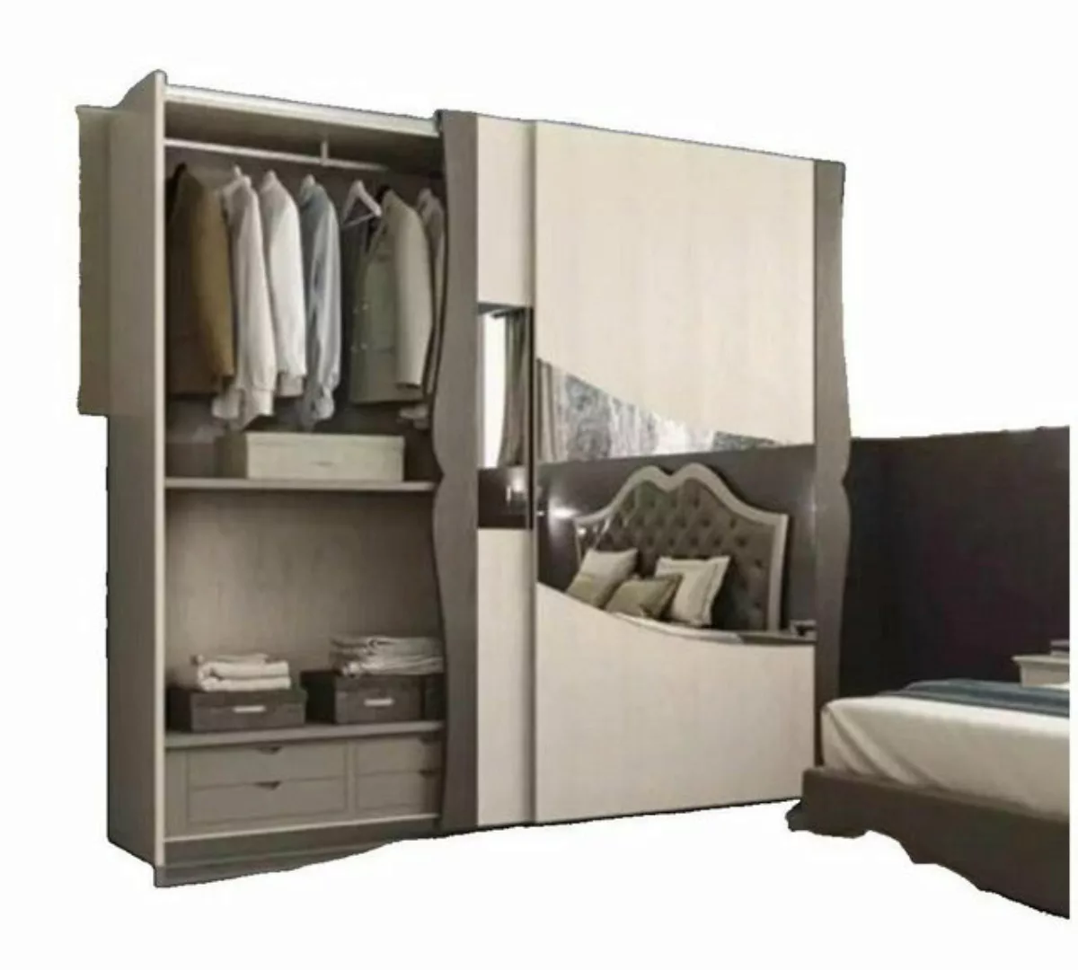 JVmoebel Kleiderschrank Beige Kleiderschrank Möbel Italienische Schlafzimme günstig online kaufen