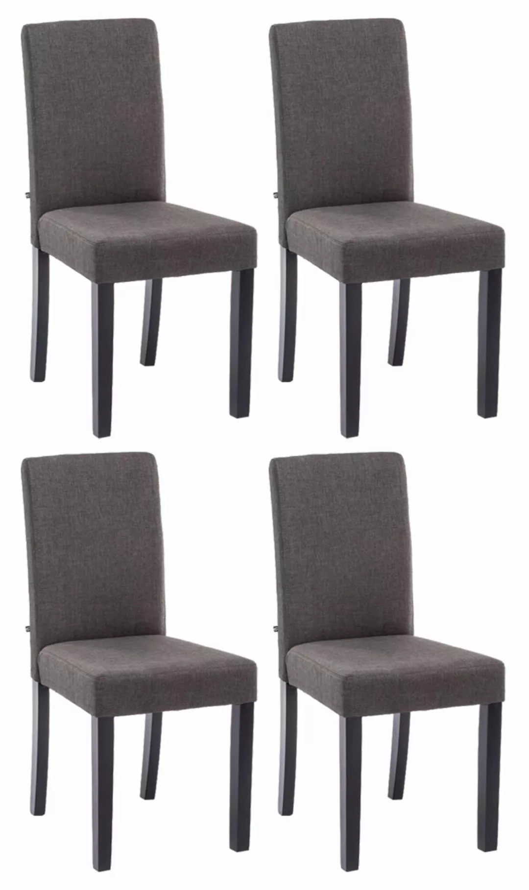 4er Set Esszimmerstuhl Ina Stoff Schwarz Dunkelgrau günstig online kaufen