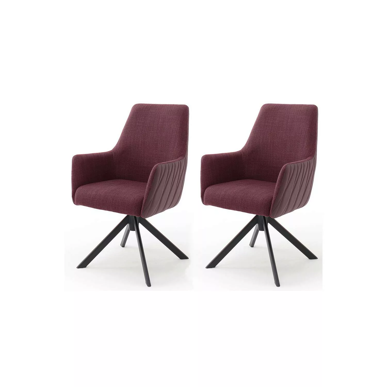 Moderne Esszimmerstühle 2er Set in merlot SVELVIK-05, B/H/T ca. 60/92/65 cm günstig online kaufen