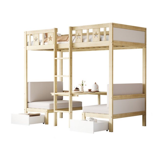 Gotagee Kinderbett Etagenbett 90x200cm Holzbett Multifunktional Jugendbett günstig online kaufen