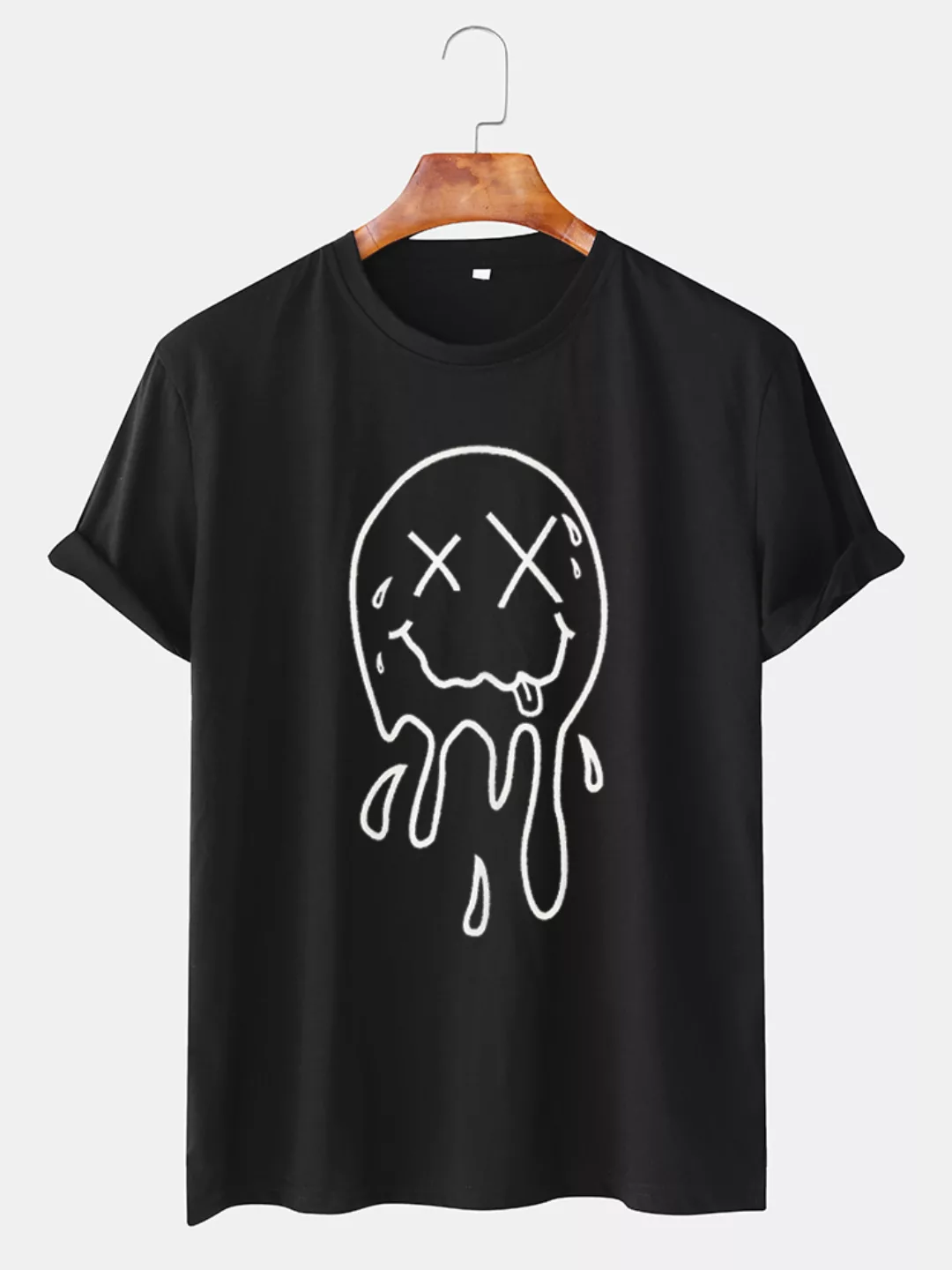 Mens Funny Cartoon Ghost bedruckte lose O-Ausschnitt Kurzarm T-Shirt günstig online kaufen