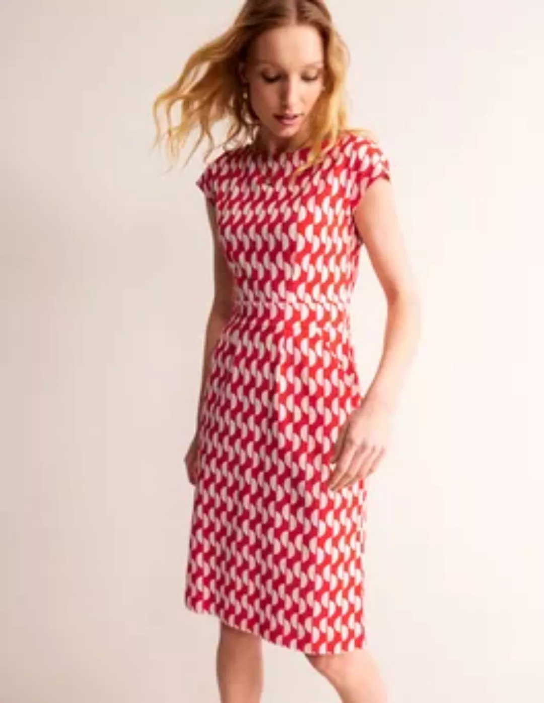 Florrie Jersey-Kleid Damen Boden, Mohnblumenrot Geo Welle günstig online kaufen