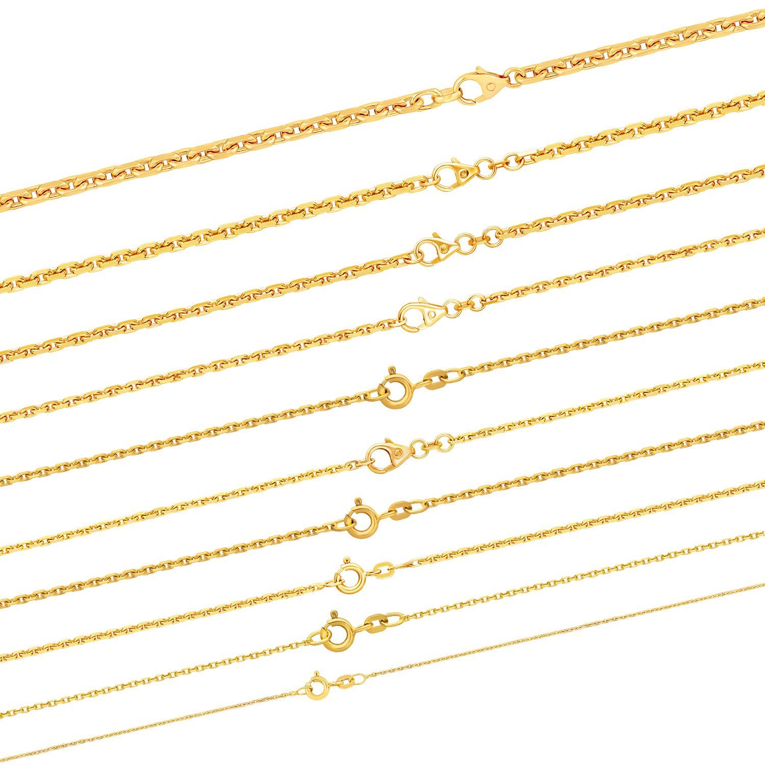 HOPLO Goldkette Ankerkette diamantiert Länge 42cm günstig online kaufen