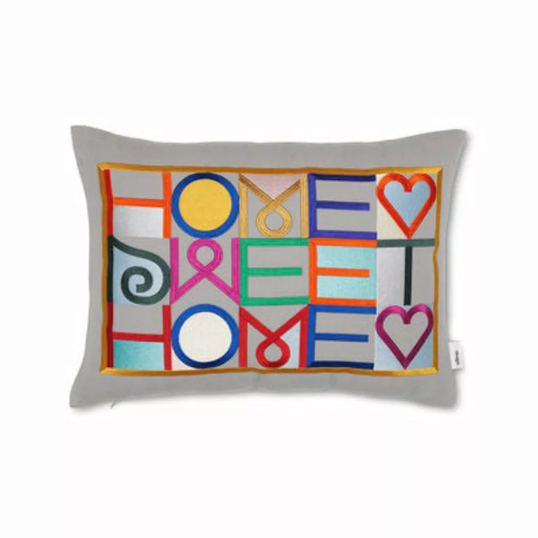 Kissen Embroidered Pillows - Home Sweet Home textil bunt grau / Bestickt (1 günstig online kaufen