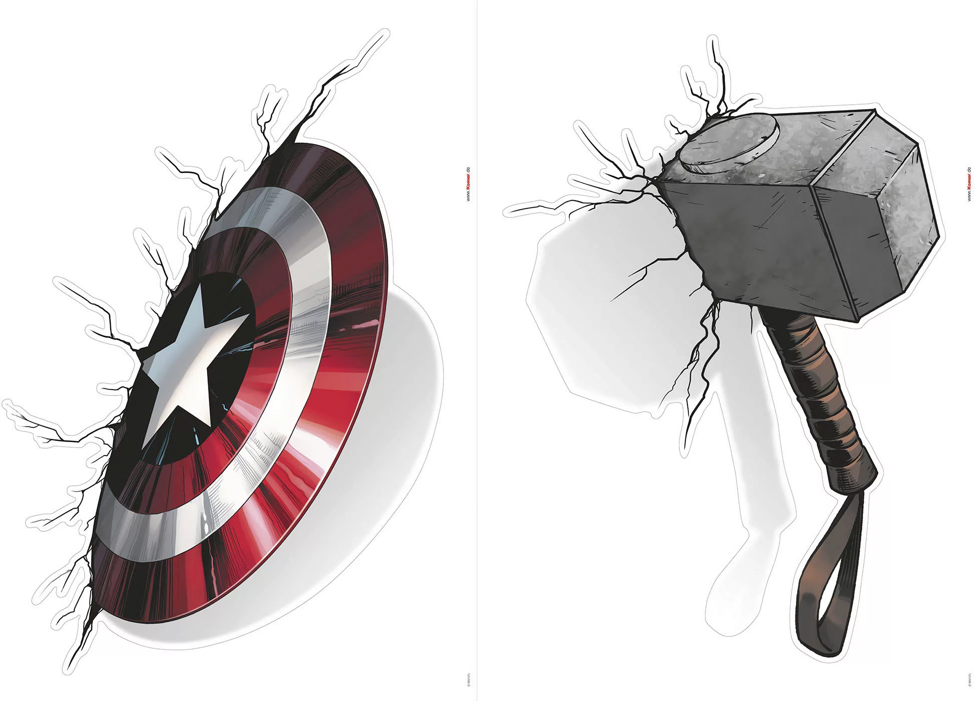 Komar Wandtattoo "Wandtattoo - Avengers Powerful Weapons - Größe 50 x 70 cm günstig online kaufen