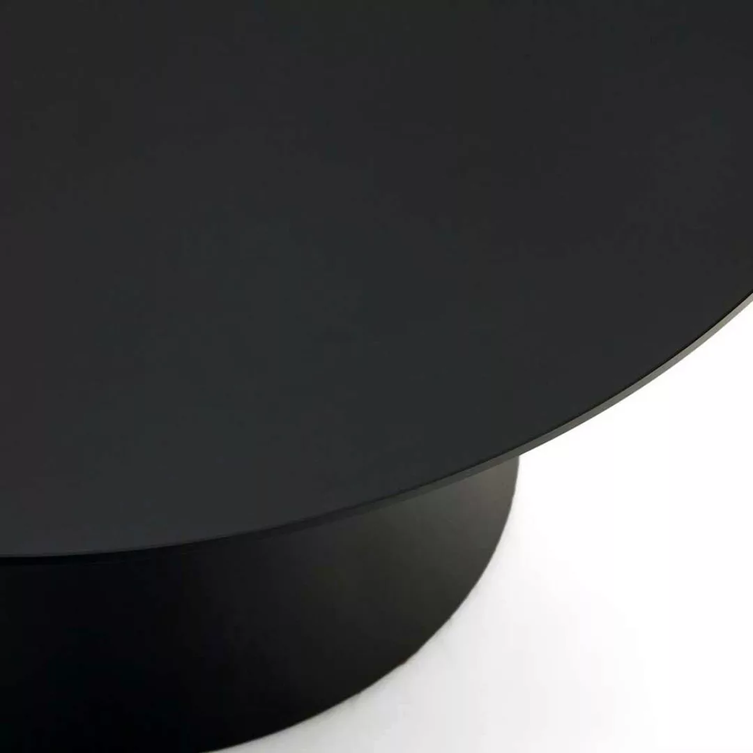 Couchtisch schwarz rund in modernem Design Glasplatte und Metallgestell günstig online kaufen
