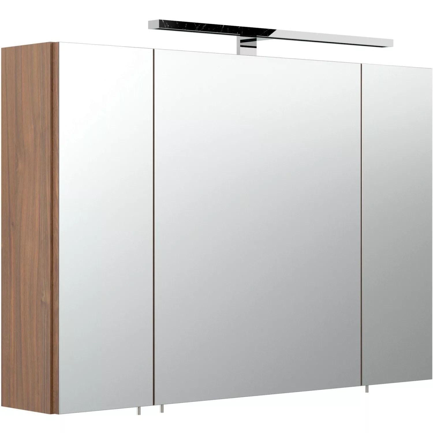 Posseik Spiegelschrank Walnuss 90 cm mit Softclose Türen günstig online kaufen