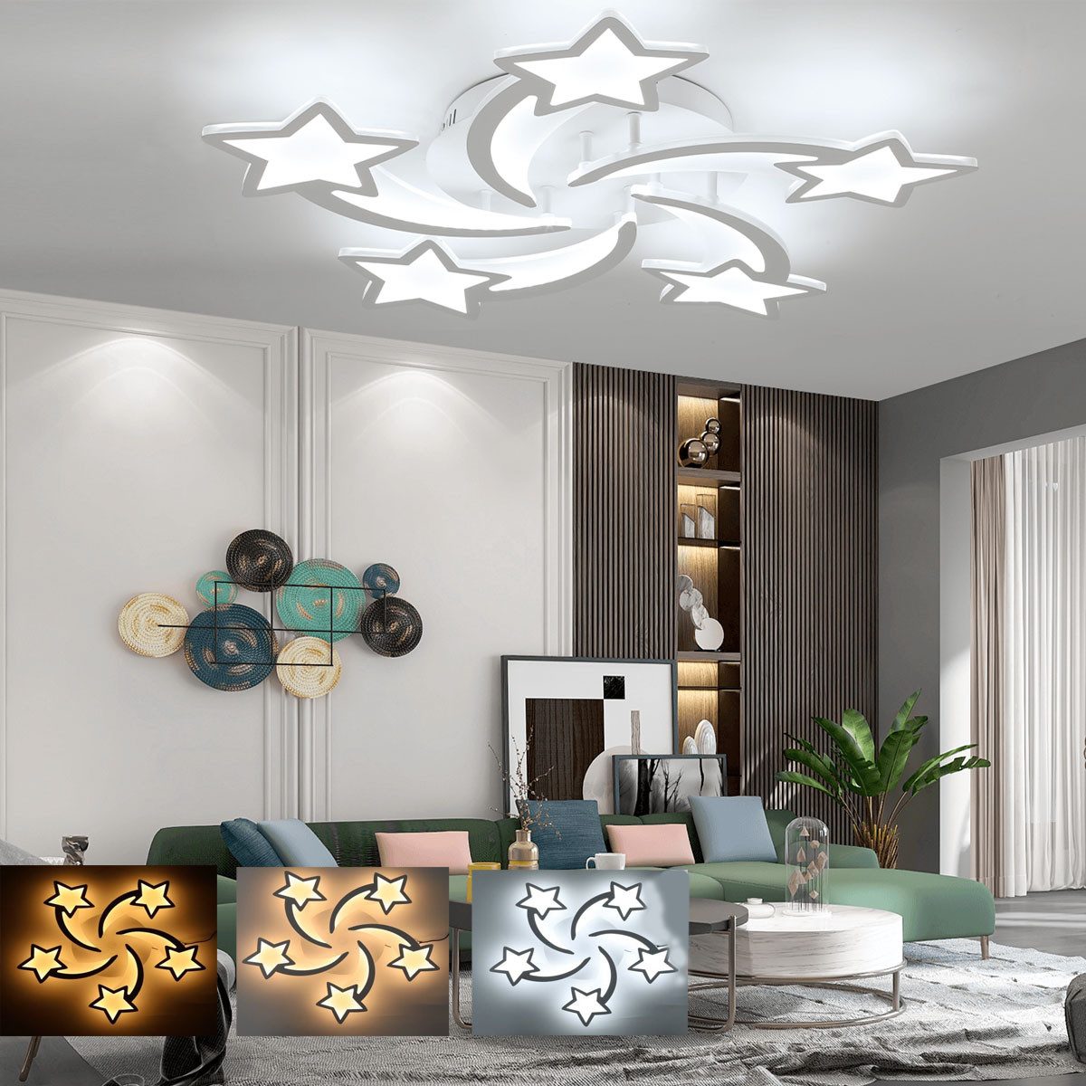 oyajia LED Deckenleuchte 30W Stern LED günstig online kaufen