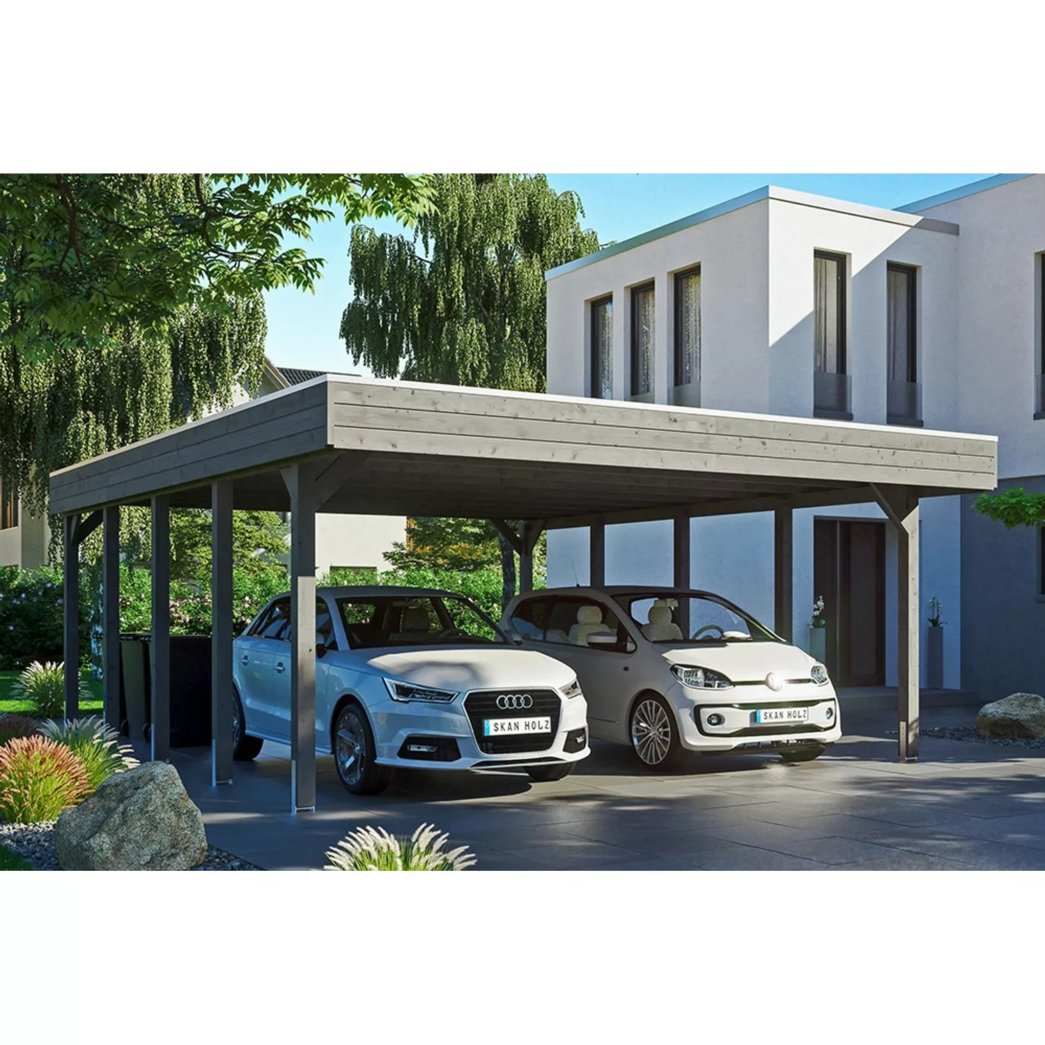 Carport Friesland Schiefergrau 557 x 708 cm mit EPDM-Dach günstig online kaufen