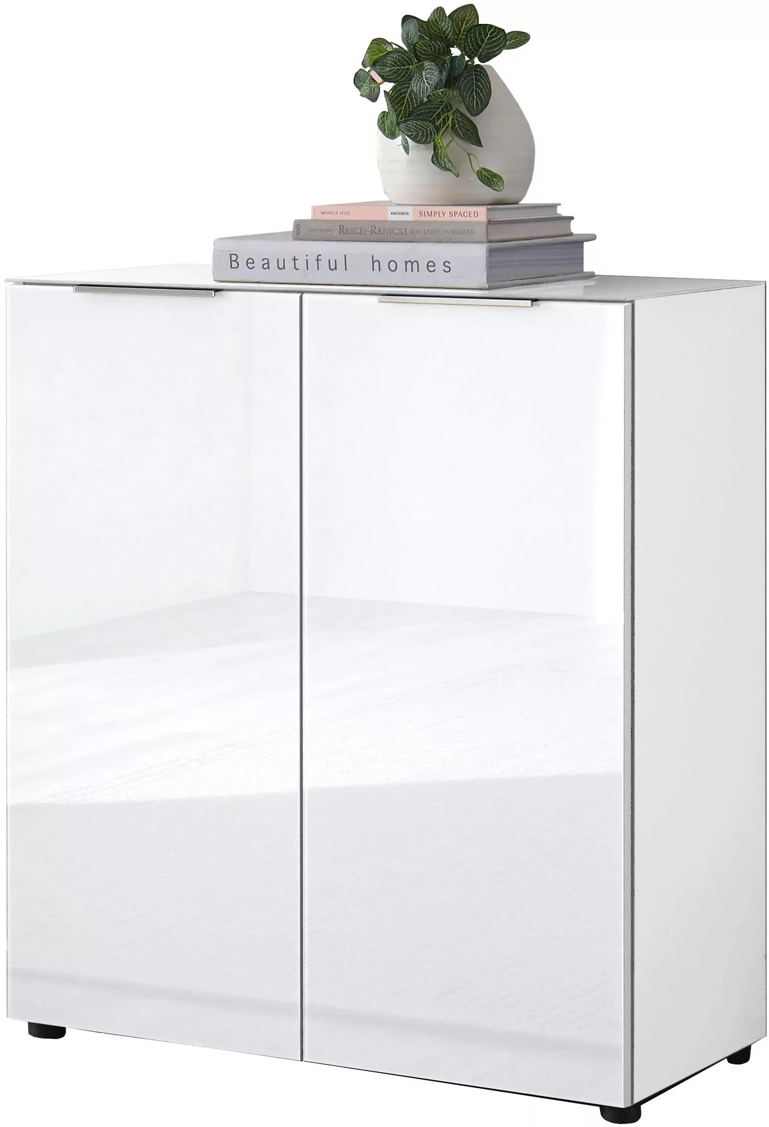 HBZ Kommode "Santorin", (1 St.), in weiß oder Anthrazit, Schrank mit Glasfr günstig online kaufen