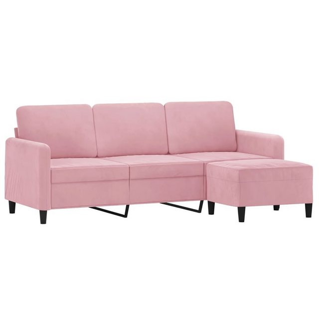 vidaXL Sofa 3-Sitzer-Sofa mit Hocker Rosa 180 cm Samt günstig online kaufen