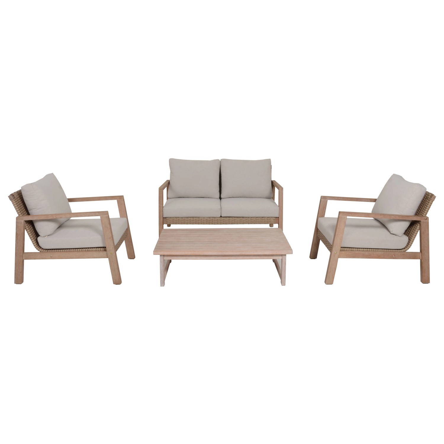 Garden Pleasure Lounge-Set San Mateo 4-teilig mit Kissen Braun FSC® günstig online kaufen