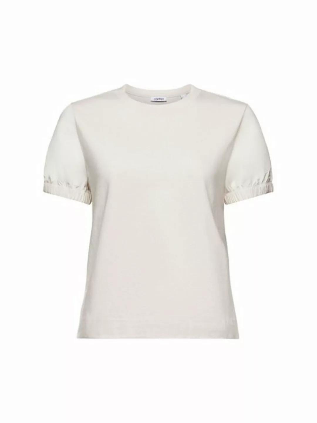 Esprit T-Shirt Kurzarmshirt aus Materialmix (1-tlg) günstig online kaufen