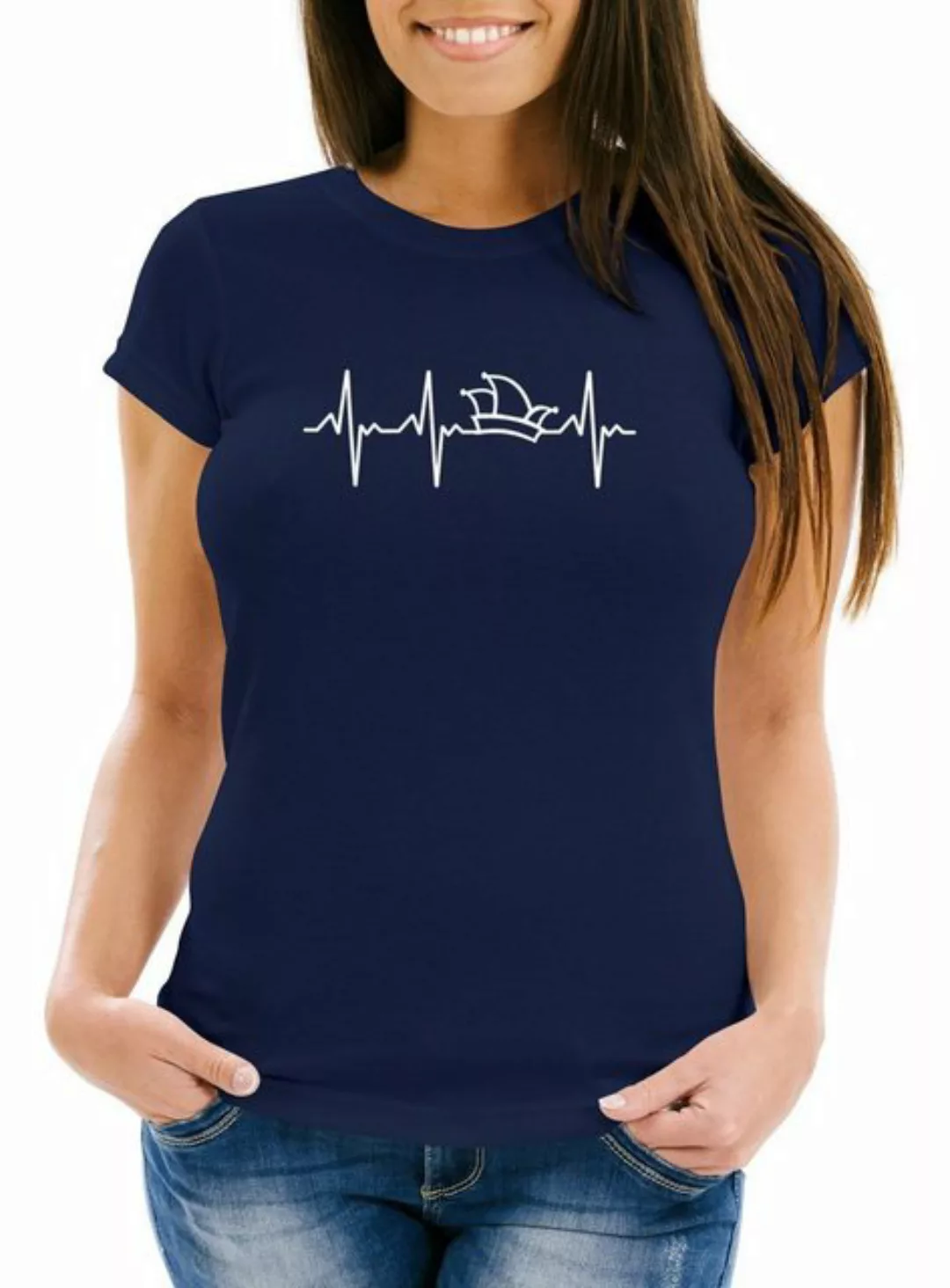 MoonWorks Print-Shirt Damen T-Shirt Fasching Karneval Narrenkappe EKG Verkl günstig online kaufen