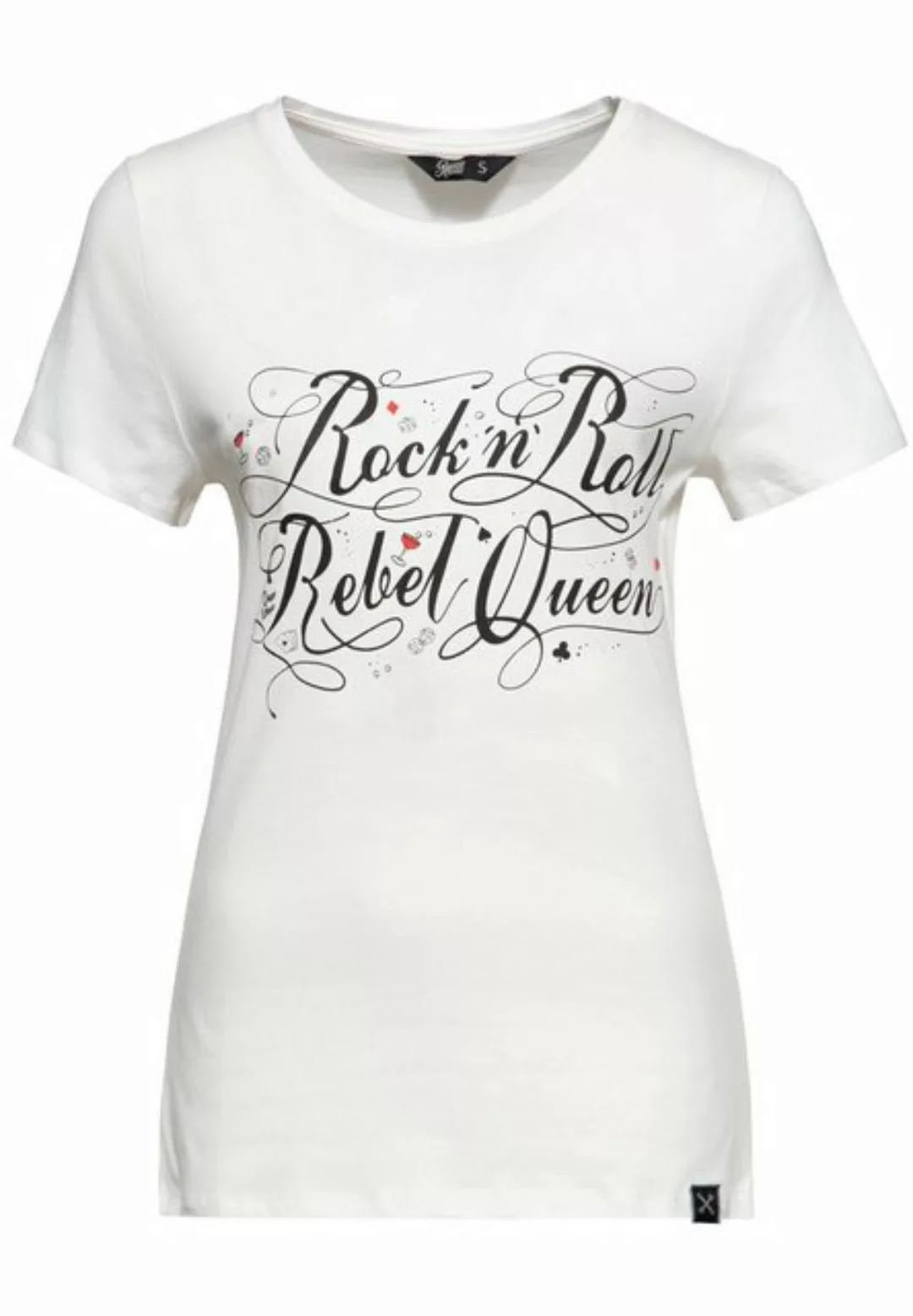 QueenKerosin Print-Shirt Rock'n'Roll Rebel Queen (1-tlg) mit Statement Vint günstig online kaufen