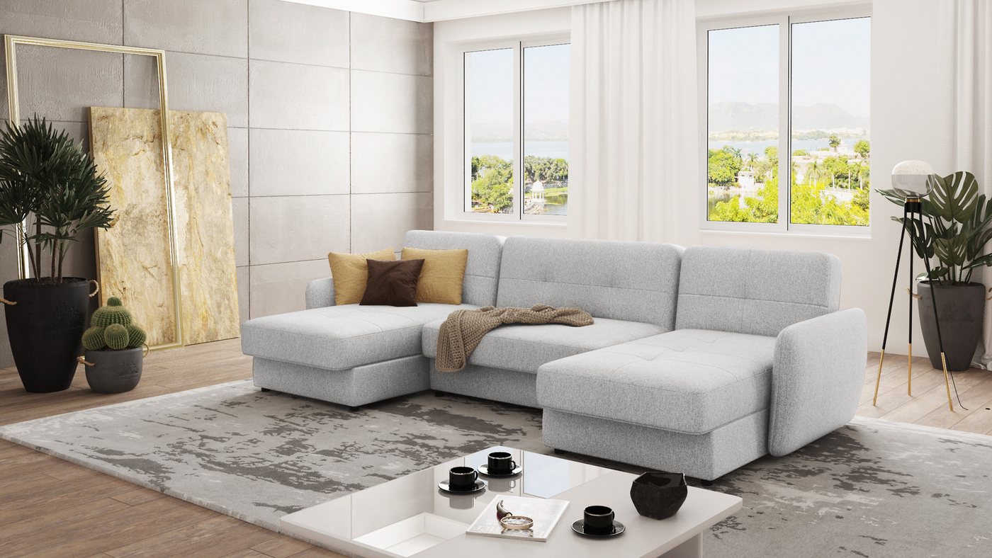 S-Style Möbel Ecksofa Molly Wohnlandschaft mit Schlaffunktion und Bettkaste günstig online kaufen