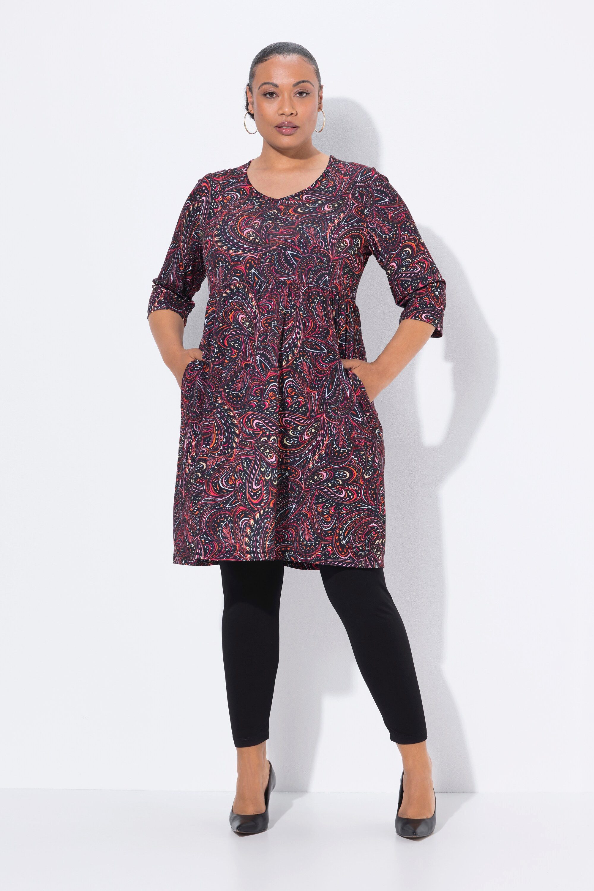 Ulla Popken Maxikleid Longshirt Paisley A-Linie günstig online kaufen