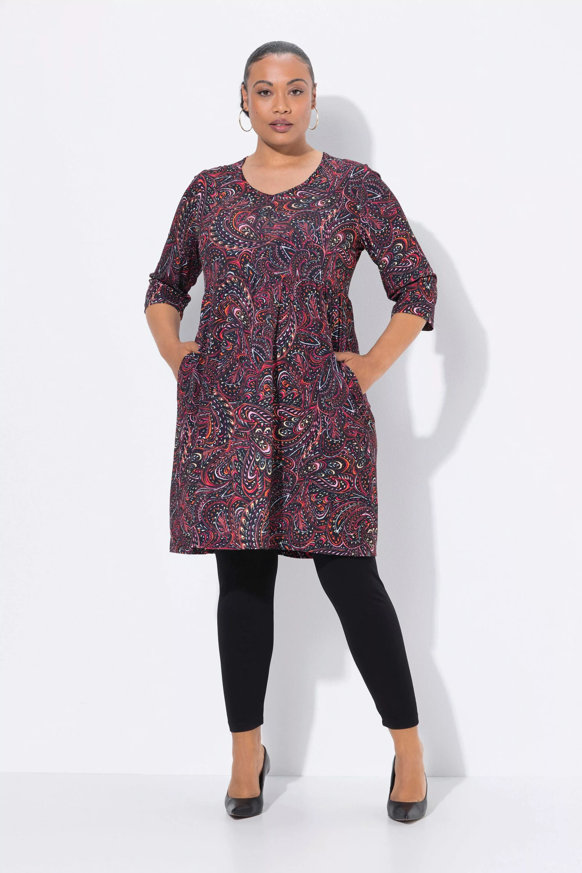 Ulla Popken Maxikleid Longshirt Paisley A-Linie günstig online kaufen