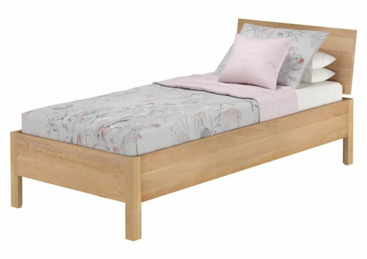 ERST-HOLZ Bett Einzelbett metallfrei 90x200 massives Buchenholz, Buchegeölt günstig online kaufen