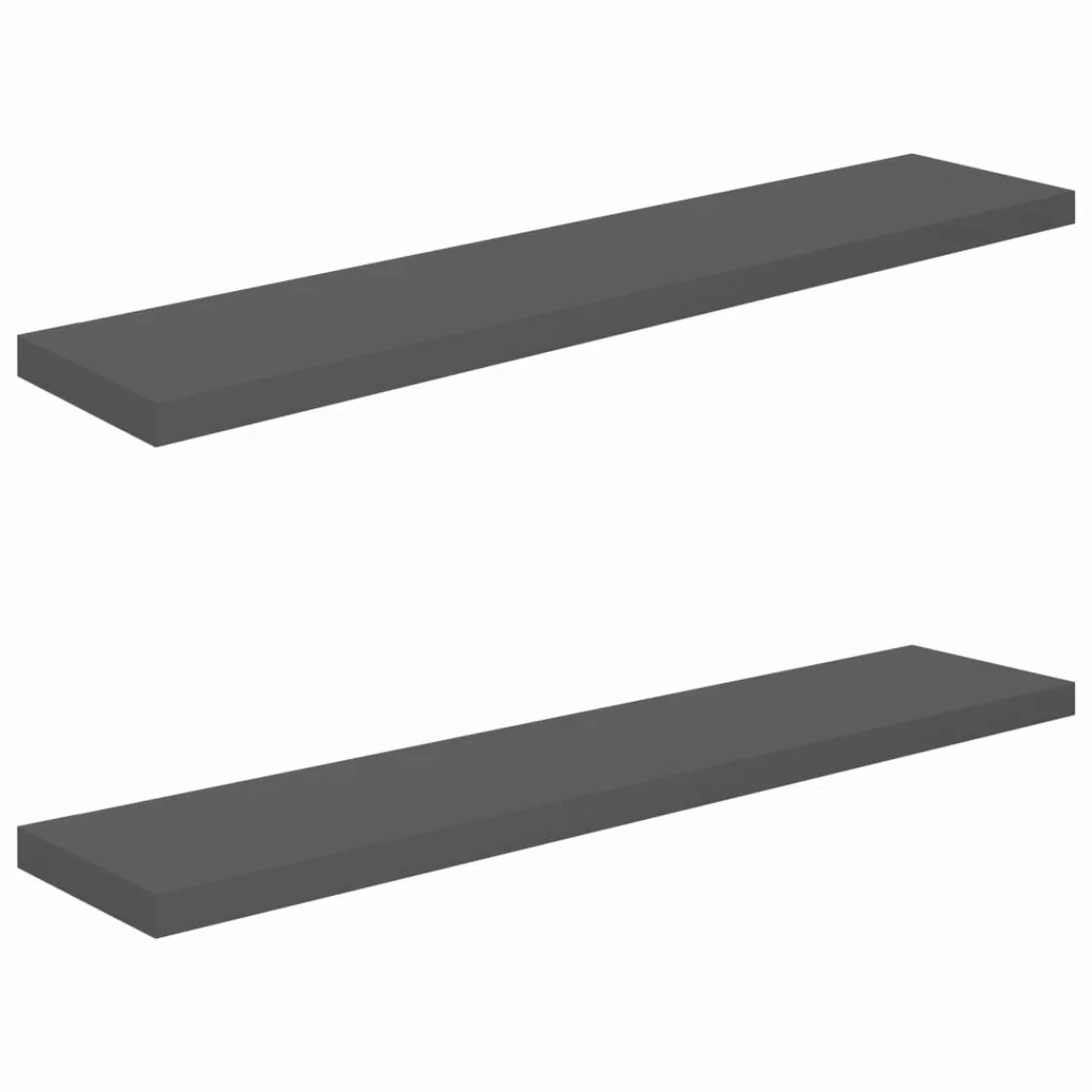 Schwebende Wandregale 2 Stk. Hochglanz-grau 120x23,5x3,8cm Mdf günstig online kaufen