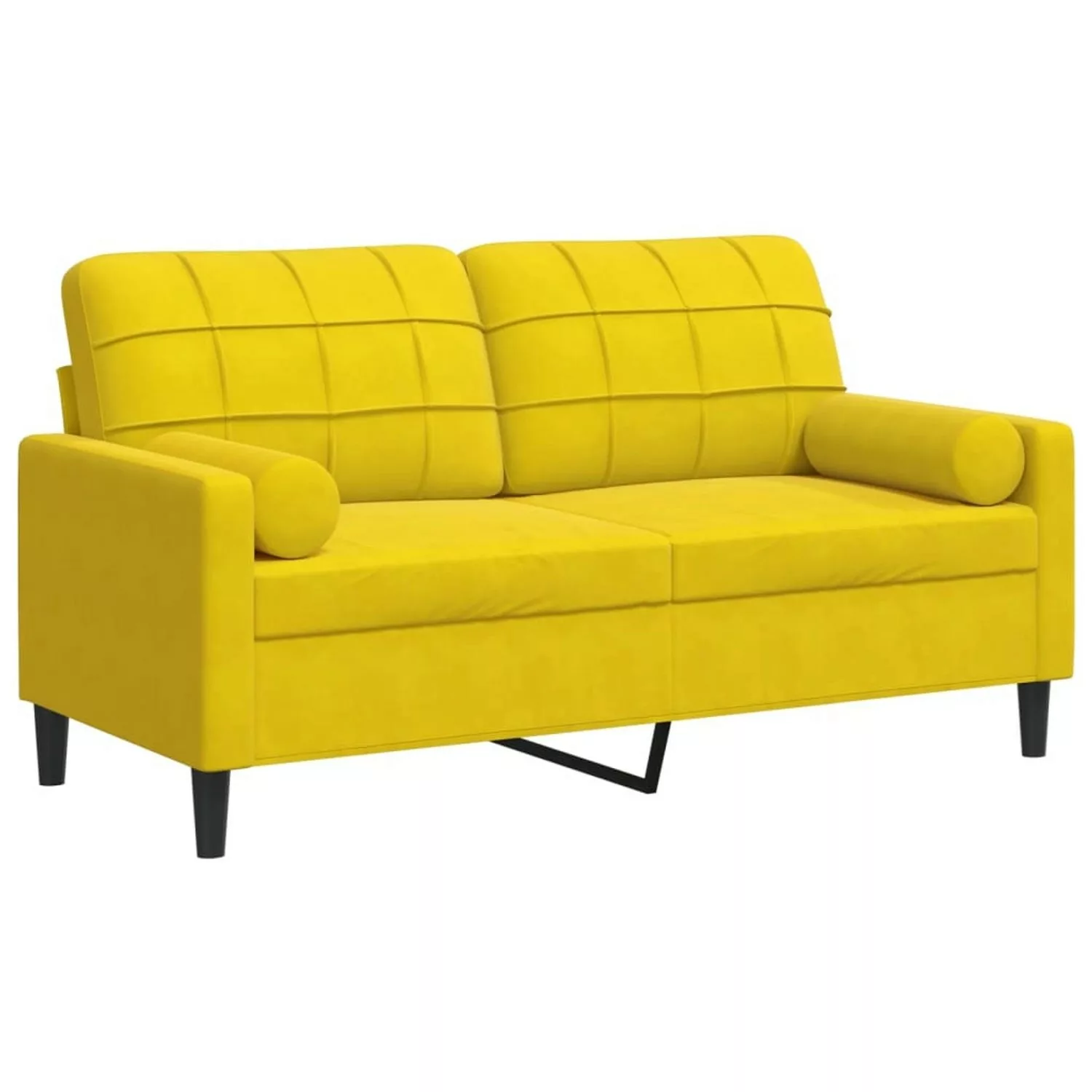 vidaXL 2-Sitzer-Sofa mit Zierkissen Gelb 140 cm Samt 2145303 günstig online kaufen
