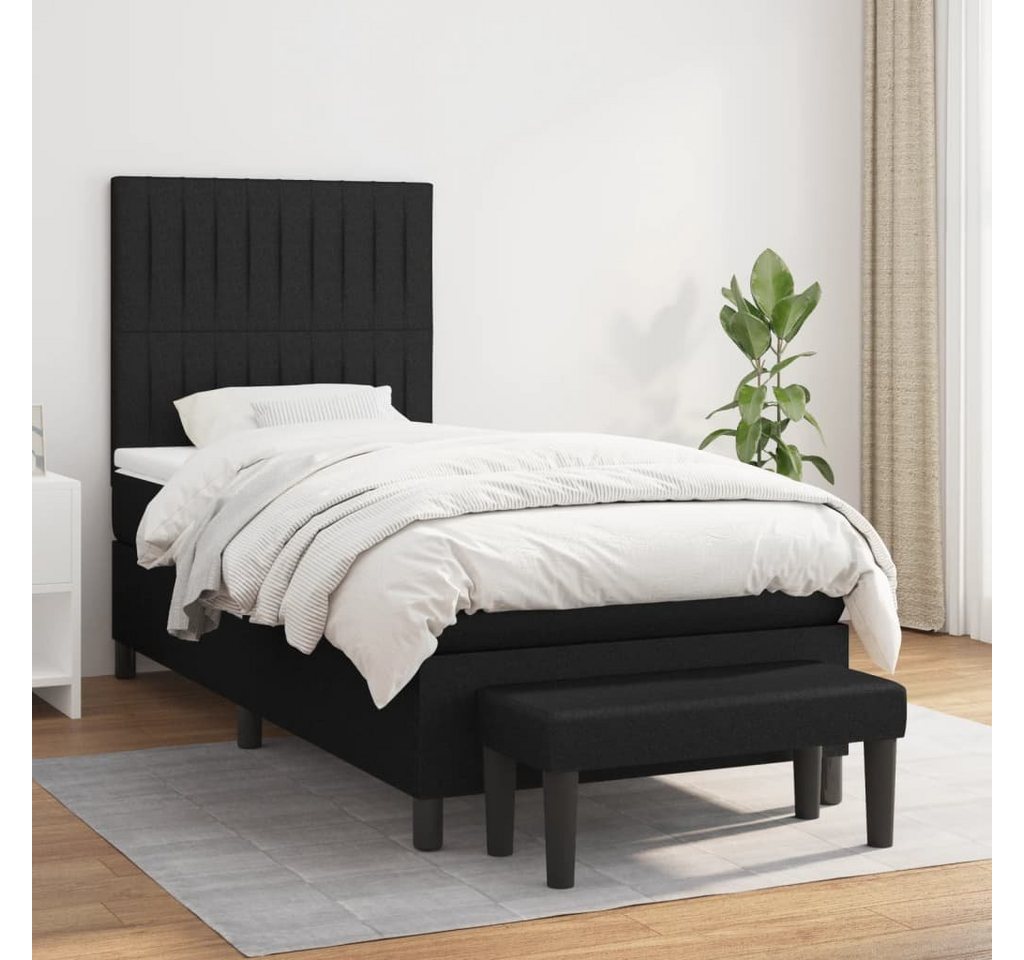 furnicato Bett Boxspringbett mit Matratze Schwarz 90x190 cm Stoff günstig online kaufen