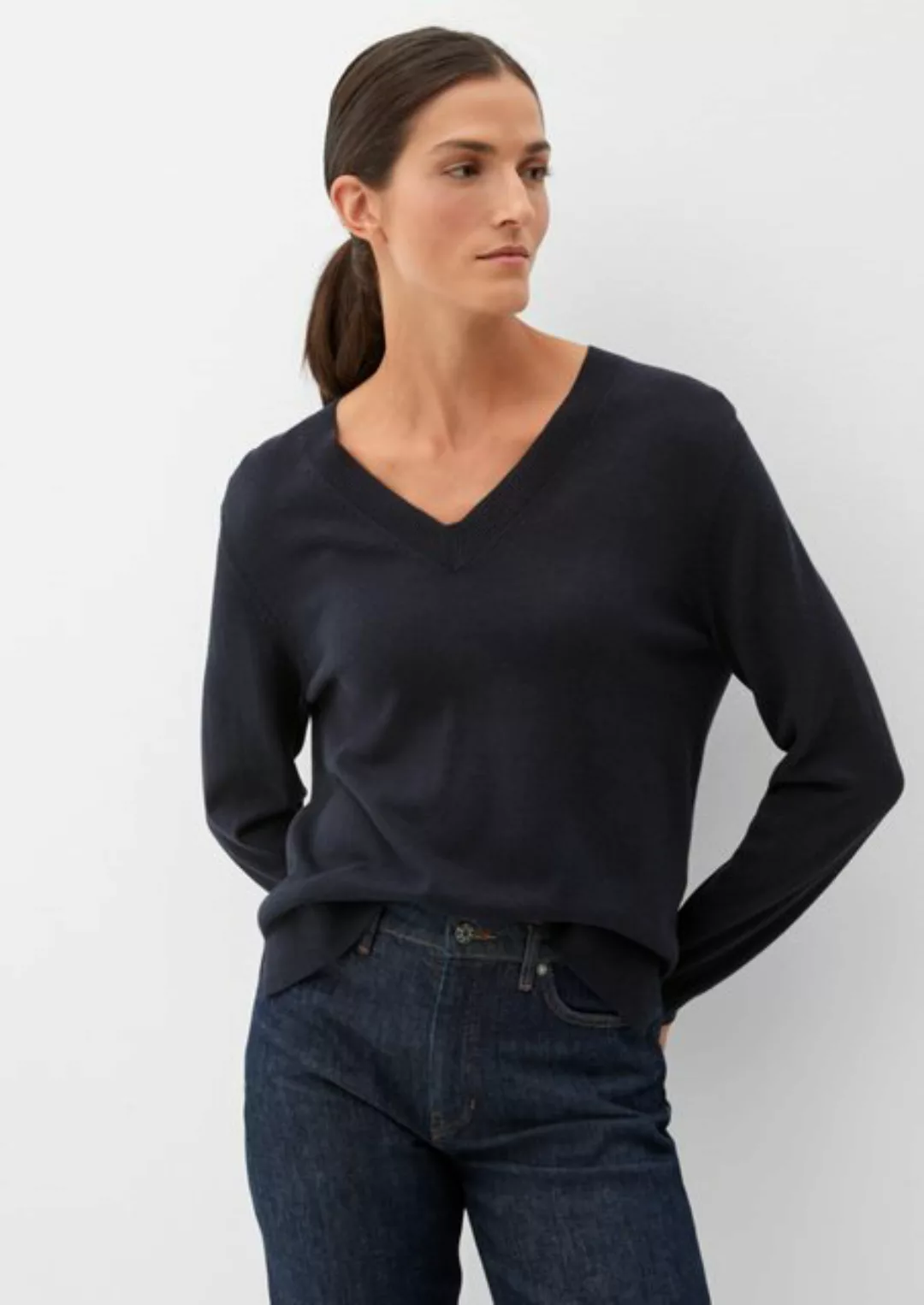 s.Oliver V-Ausschnitt-Pullover im legeren Look günstig online kaufen