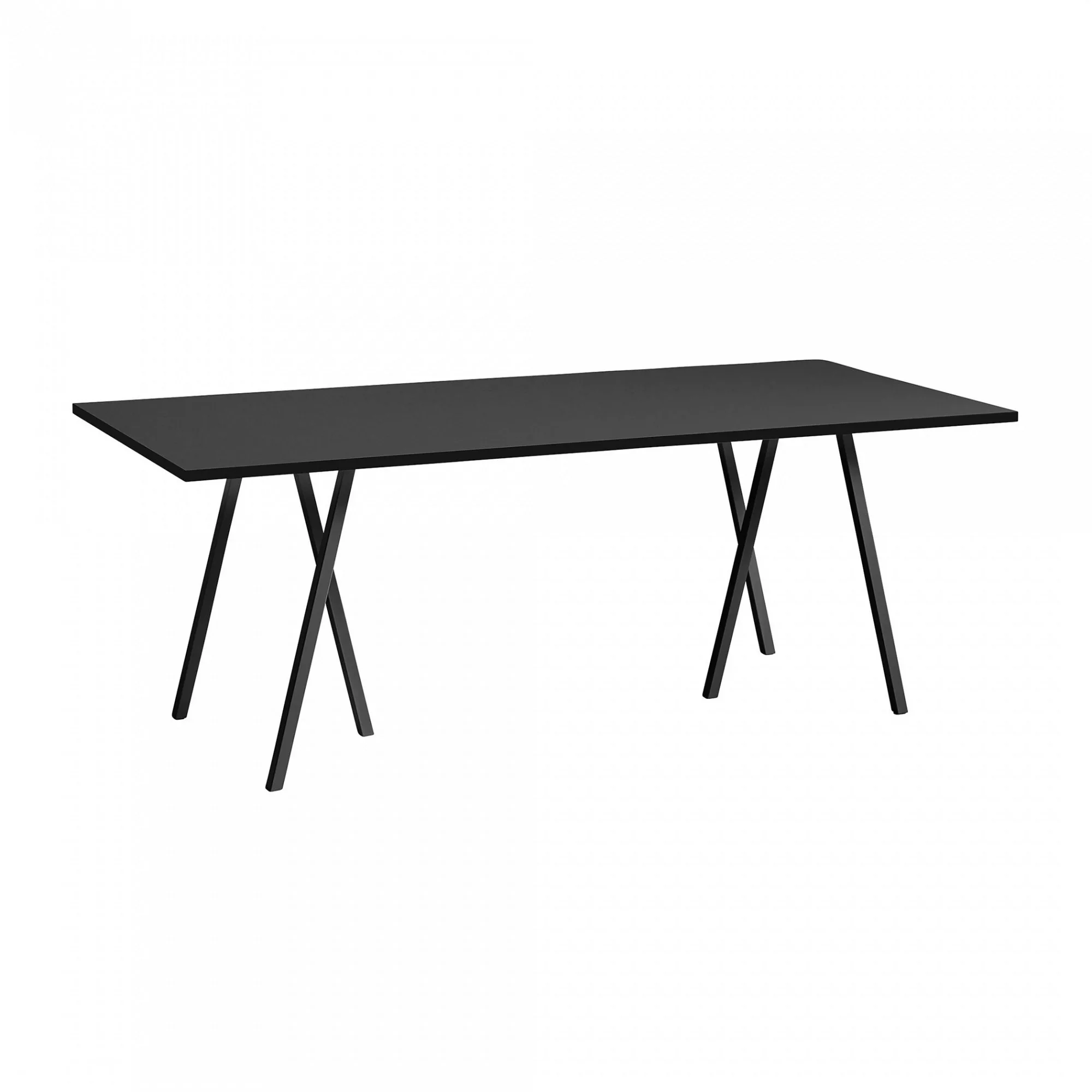 HAY - Loop Stand Tisch 200x92,5cm - schwarz/Tischplatte Linoleum/Tischkante günstig online kaufen