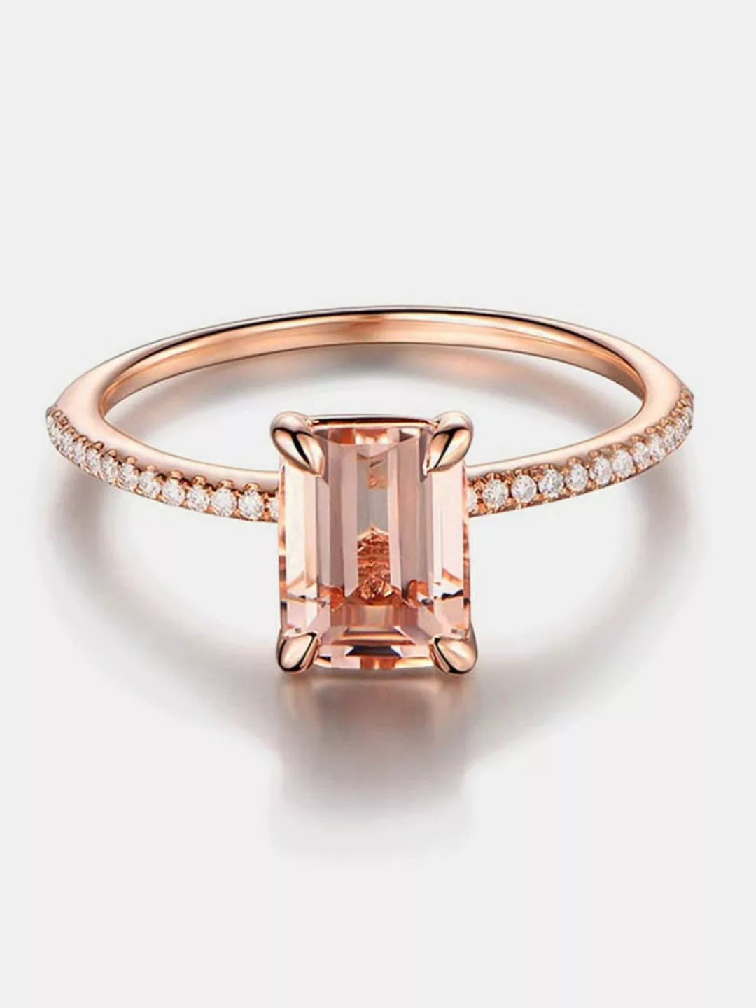 Eleganter Fingerring Roségold 18 Karat Gold Zirkon Einfache geometrische Ri günstig online kaufen