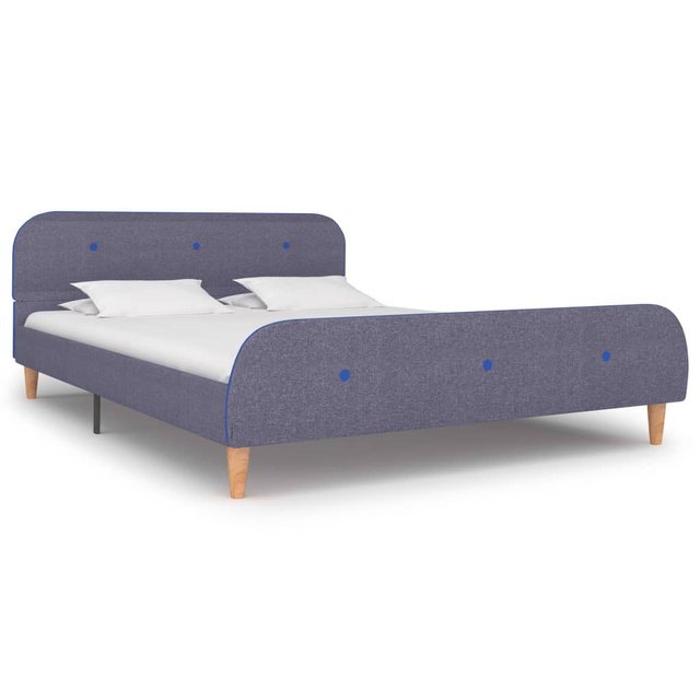 vidaXL Bett, Bettgestell ohne Matratze Hellgrau Stoff 135x190 cm günstig online kaufen