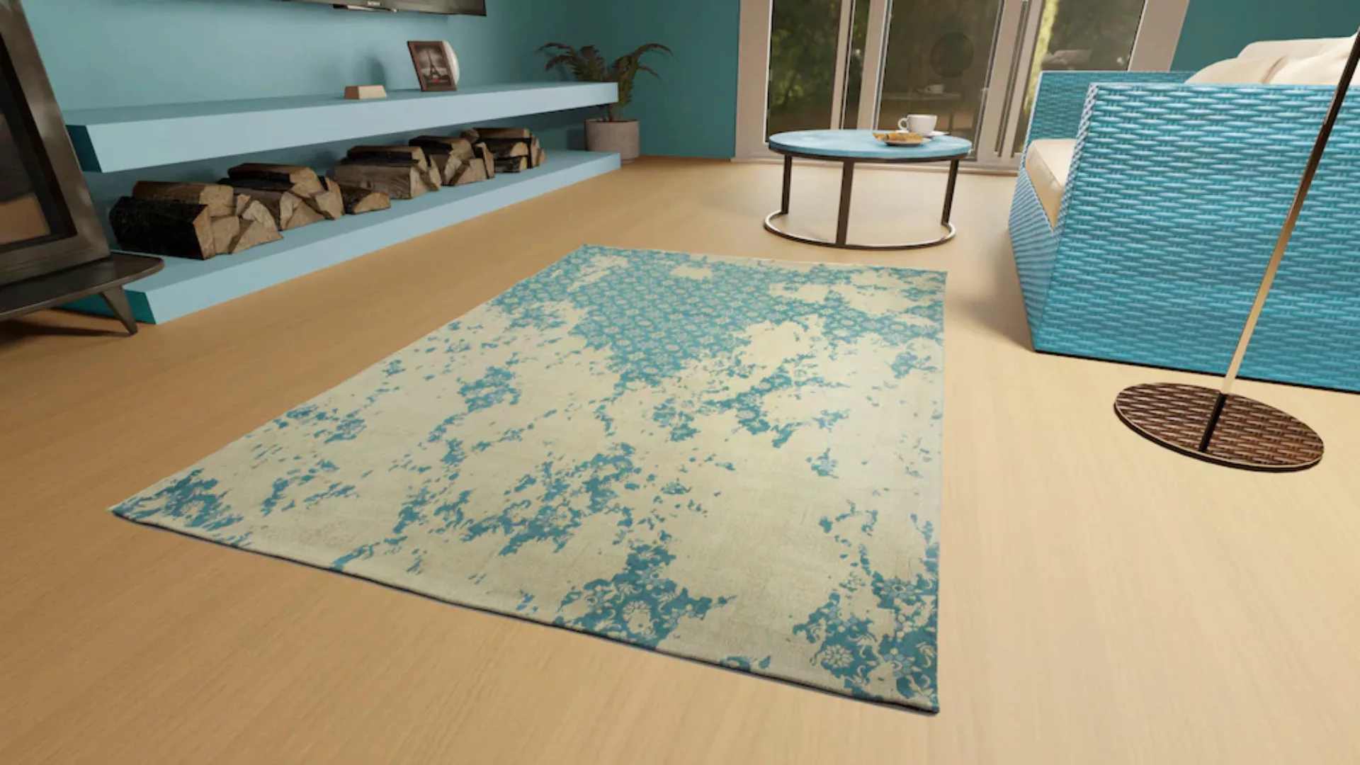 morgenland Teppich »VINTAGE COMET«, rechteckig, 6 mm Höhe, Kurzflor, Viskos günstig online kaufen