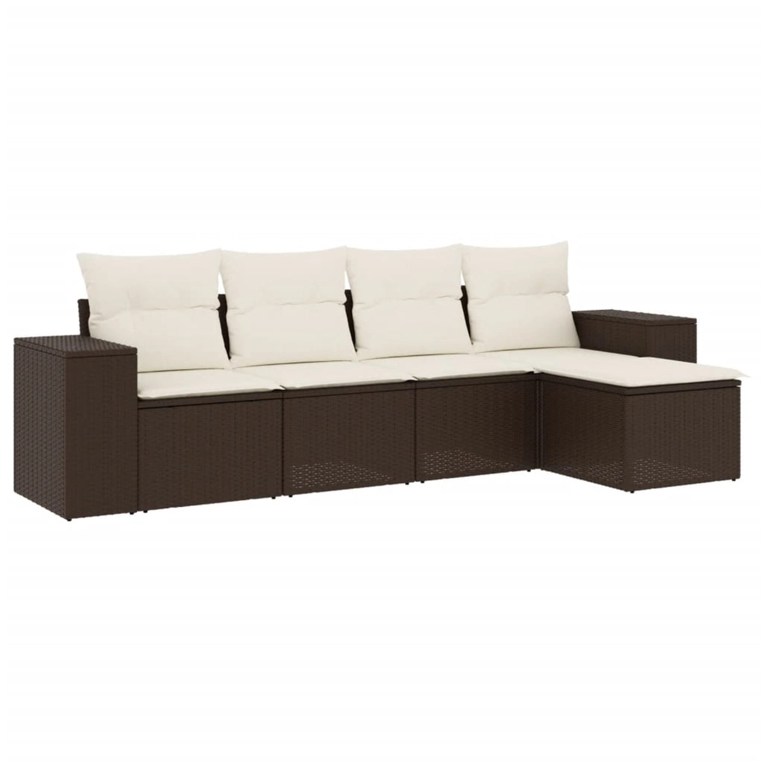 vidaXL 5-Tlg Garten-Sofagarnitur mit Kissen Braun Poly Rattan 3254830 günstig online kaufen