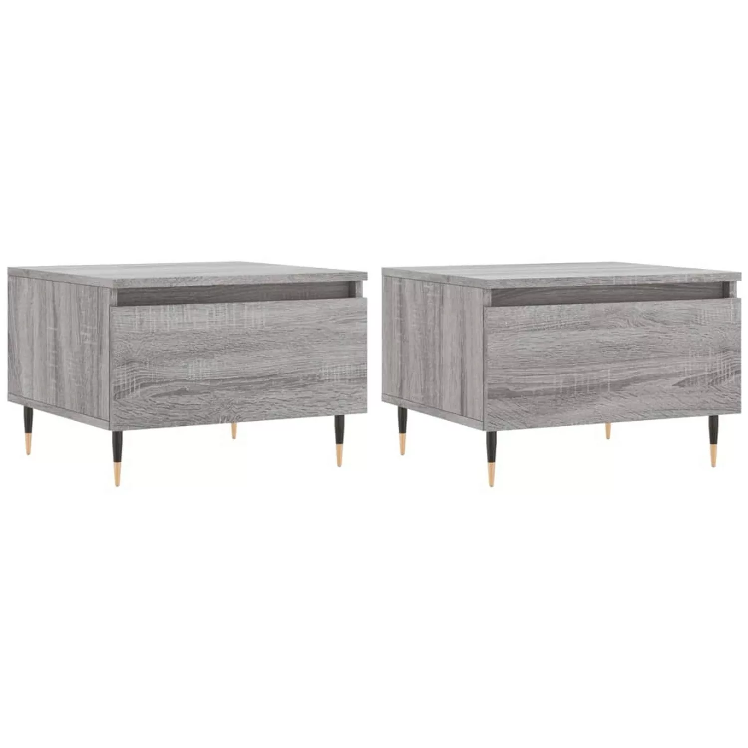 vidaXL Couchtische 2 Stk. Grau Sonoma 50x46x35 cm Holzwerkstoff Modell 3 günstig online kaufen