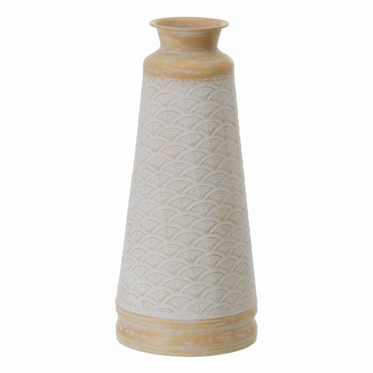 Vase 22 X 22 X 49,5 Cm Natürlich Metall Weiß günstig online kaufen