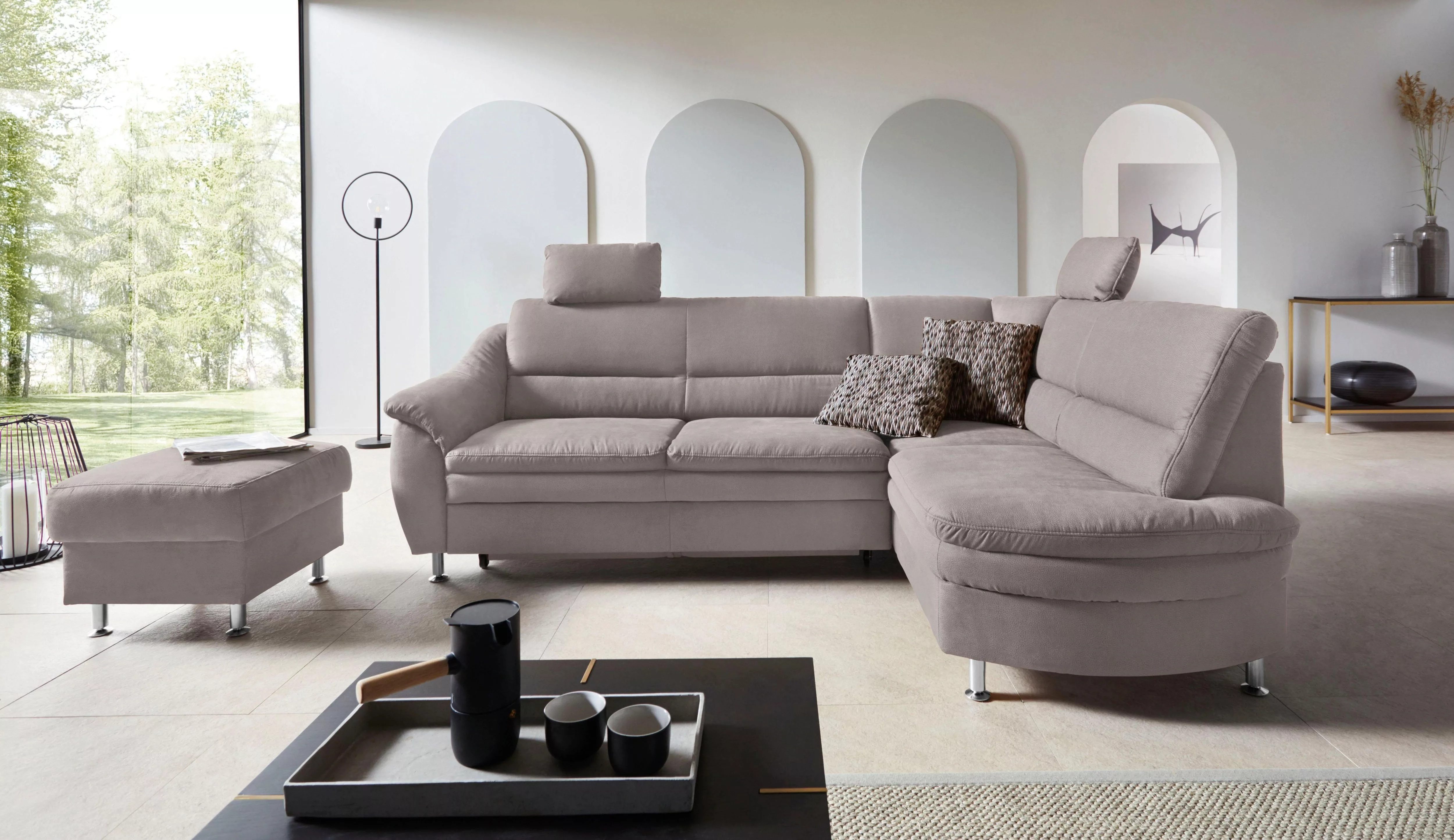 Places of Style Ecksofa Cardoso L-Form, Federkern, wahlweise mit Bett, Schu günstig online kaufen