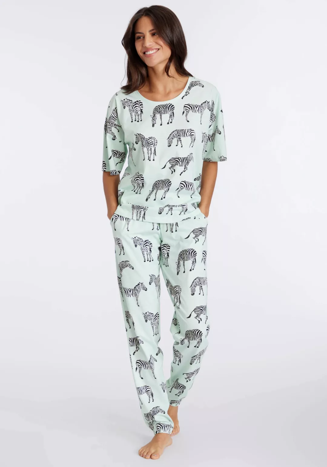 Vivance Dreams Pyjama, (2 tlg.), mt Animal Alloverprint günstig online kaufen