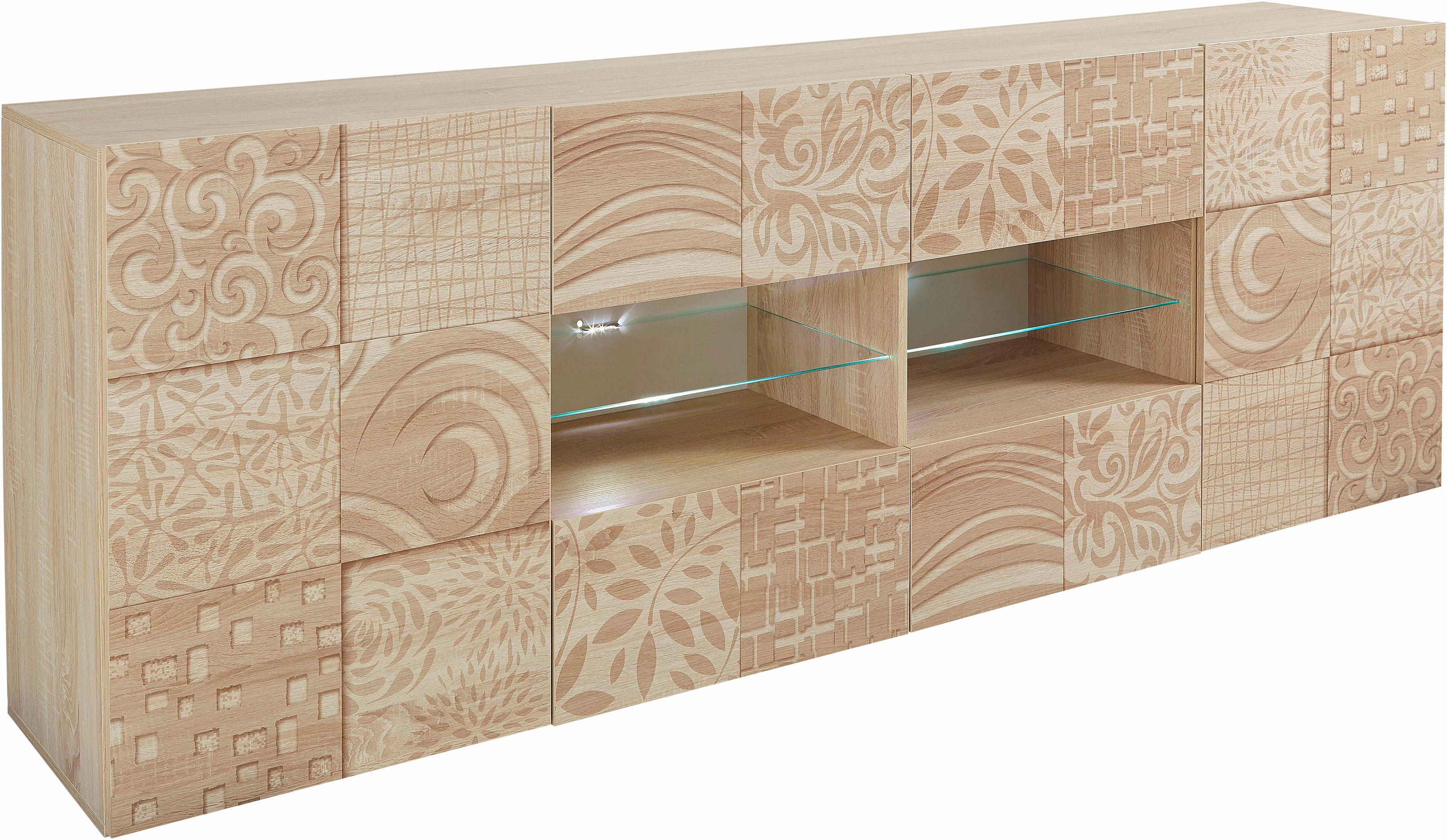 INOSIGN Sideboard "Miro", Breite 241 cm mit dekorativem Siebdruck günstig online kaufen