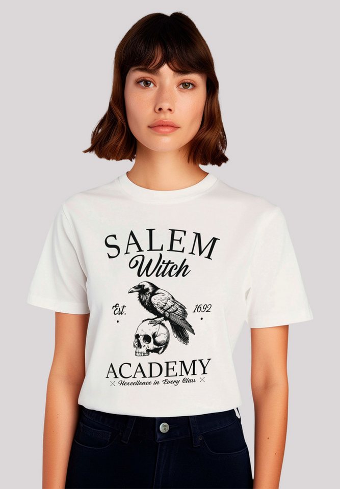 F4NT4STIC T-Shirt Halloween University Salem witch crow skull Premium Quali günstig online kaufen