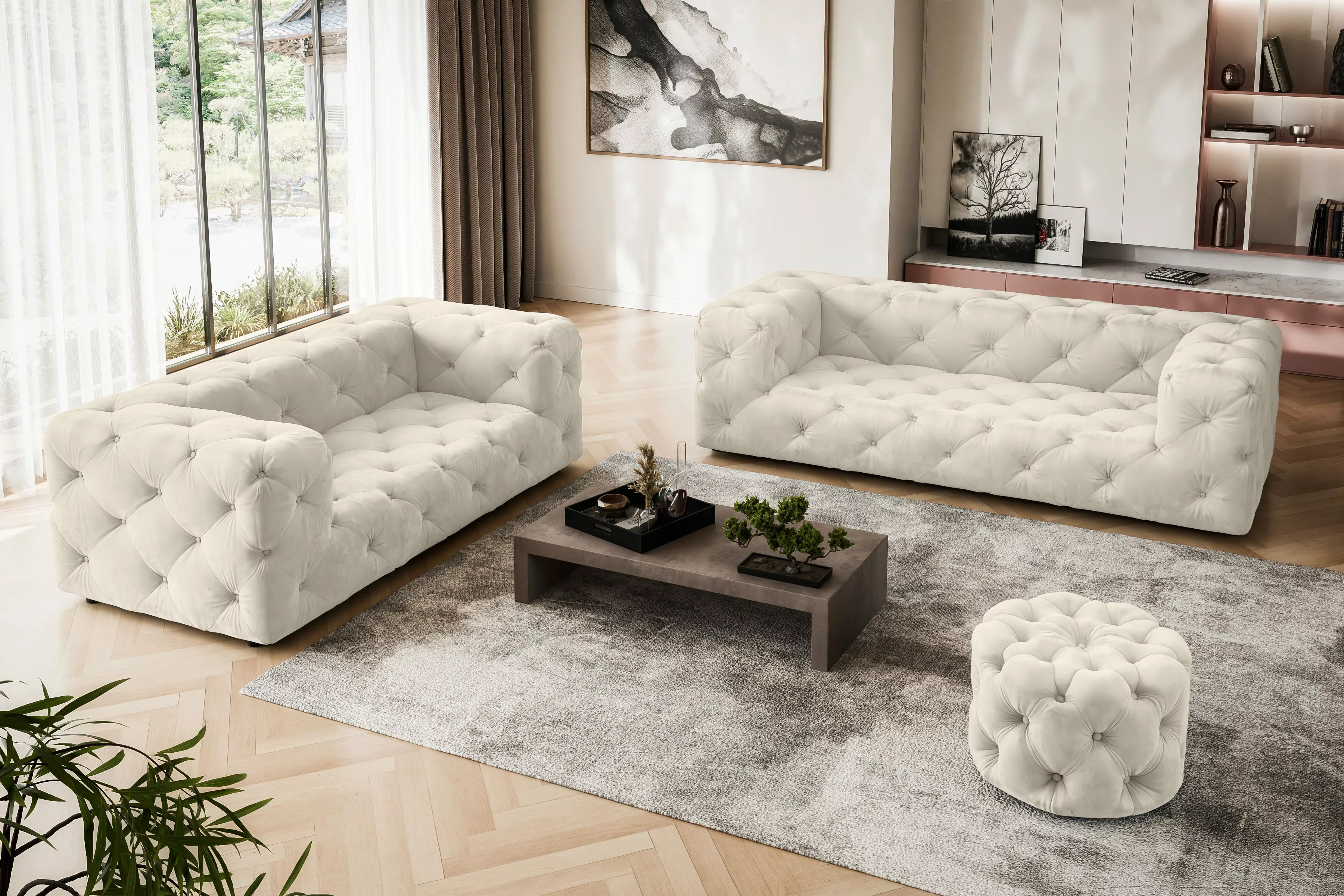 Places of Style 3-Sitzer "FOLLINA", 3-Sitzer Sofa mit klassischer Chesterfi günstig online kaufen