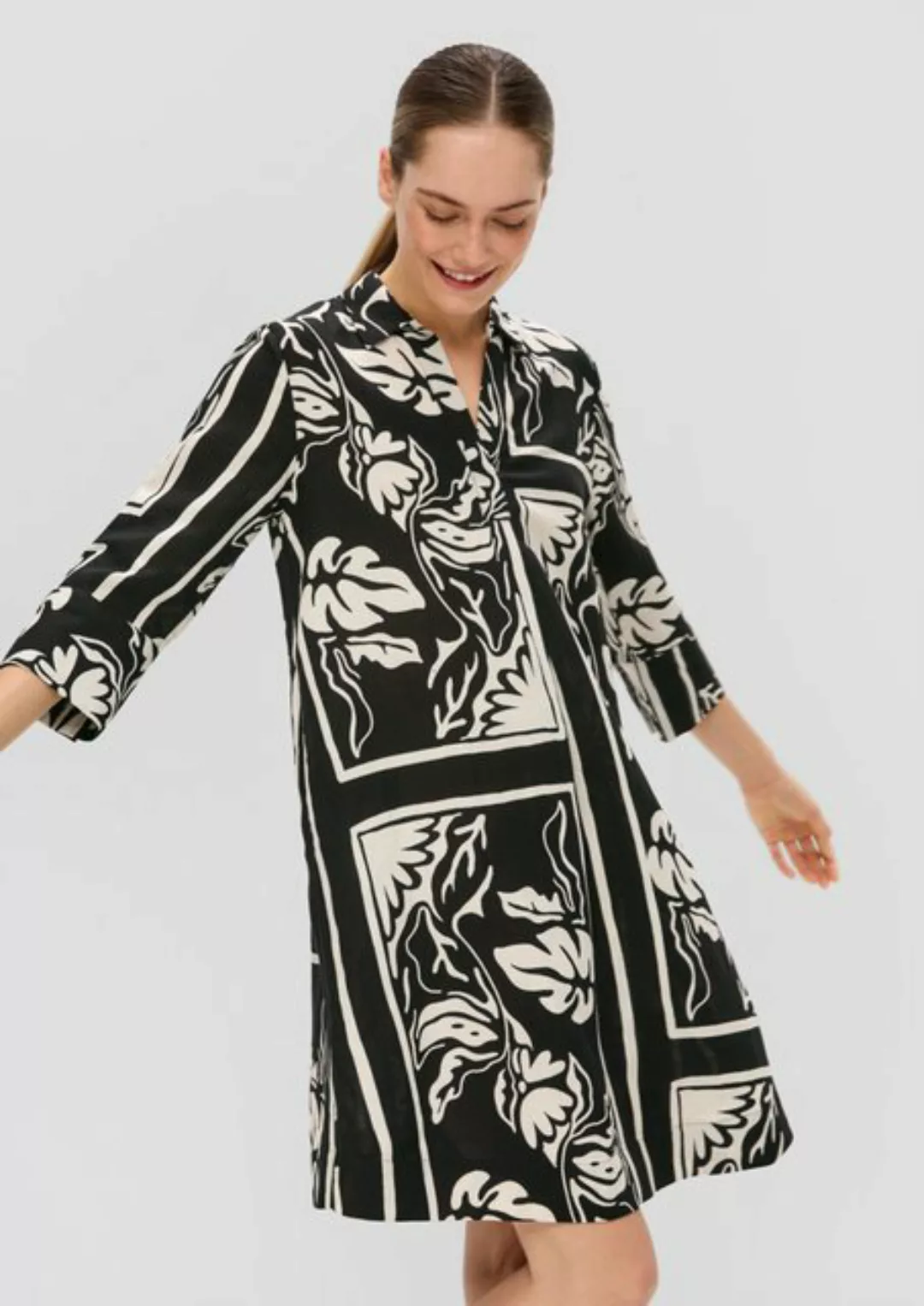 s.Oliver BLACK LABEL Minikleid Kurzes Kleid aus Leinenmix mit Eingrifftasch günstig online kaufen