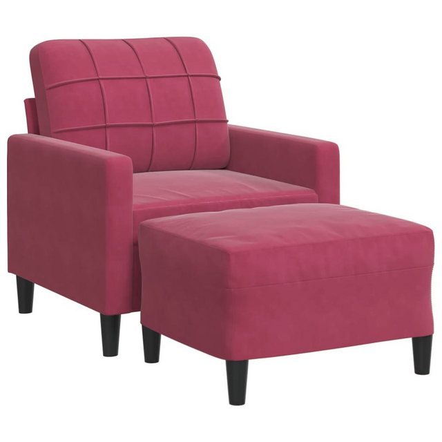 vidaXL Sofa Sessel mit Hocker Weinrot 60 cm Samt günstig online kaufen