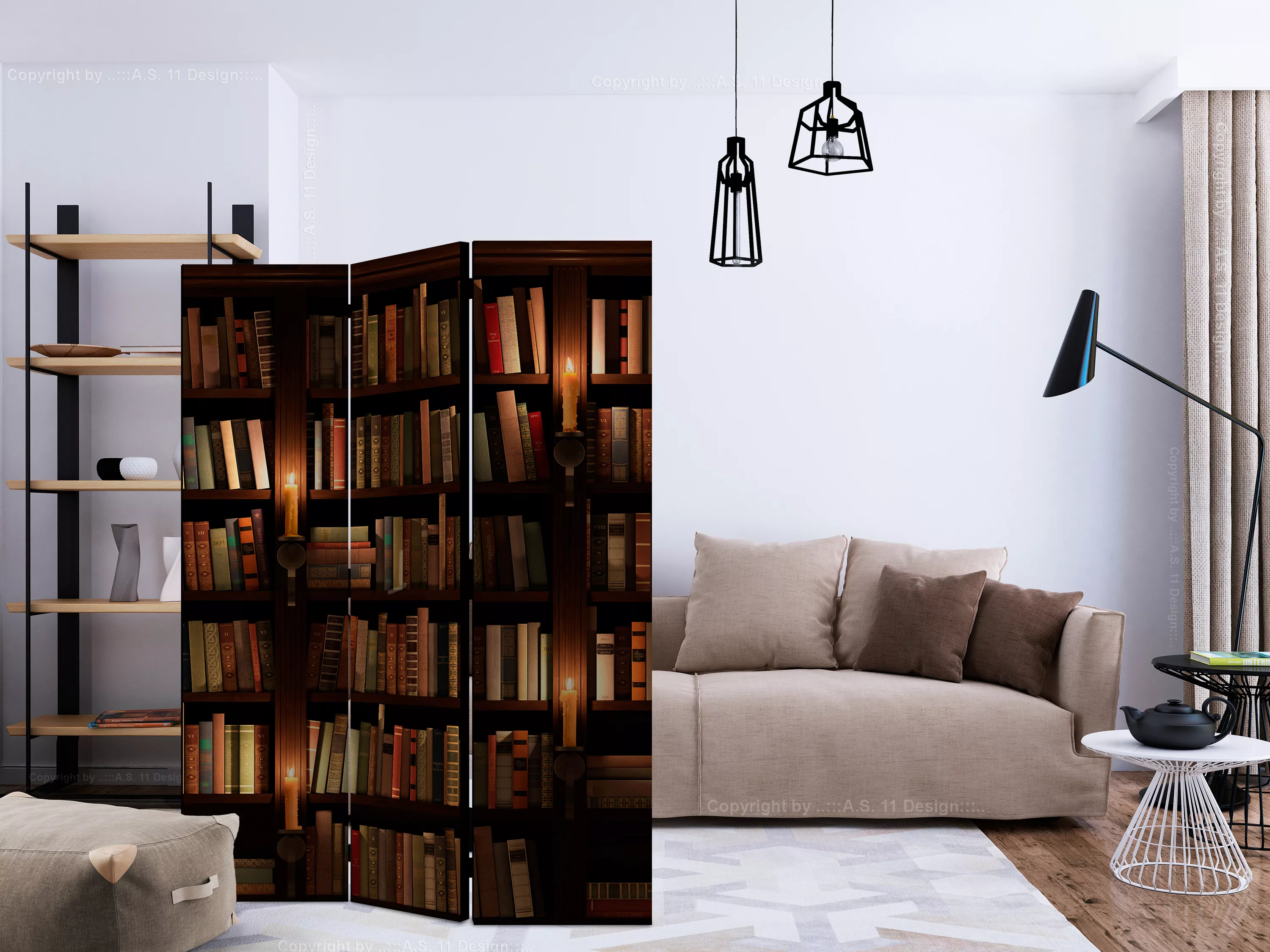 3-teiliges Paravent - Bookshelves [room Dividers] günstig online kaufen