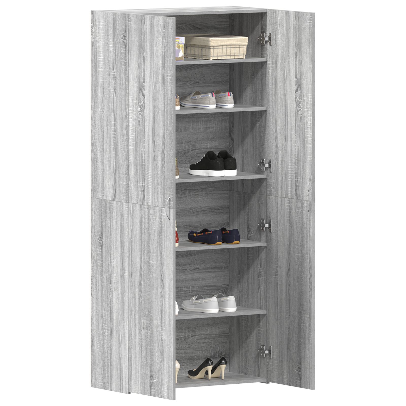 vidaXL Schuhregal Schuhschrank Grau Sonoma 80x35,5x180 günstig online kaufen