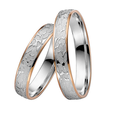 LOVE by Goettgen Trauringe Paar, Weiss/Rosé 333 Gold u. 500 Palladium, Eher günstig online kaufen