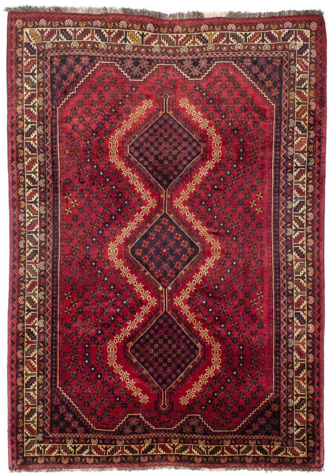 morgenland Wollteppich »Shiraz Medaillon Rosso 298 x 208 cm«, rechteckig, U günstig online kaufen