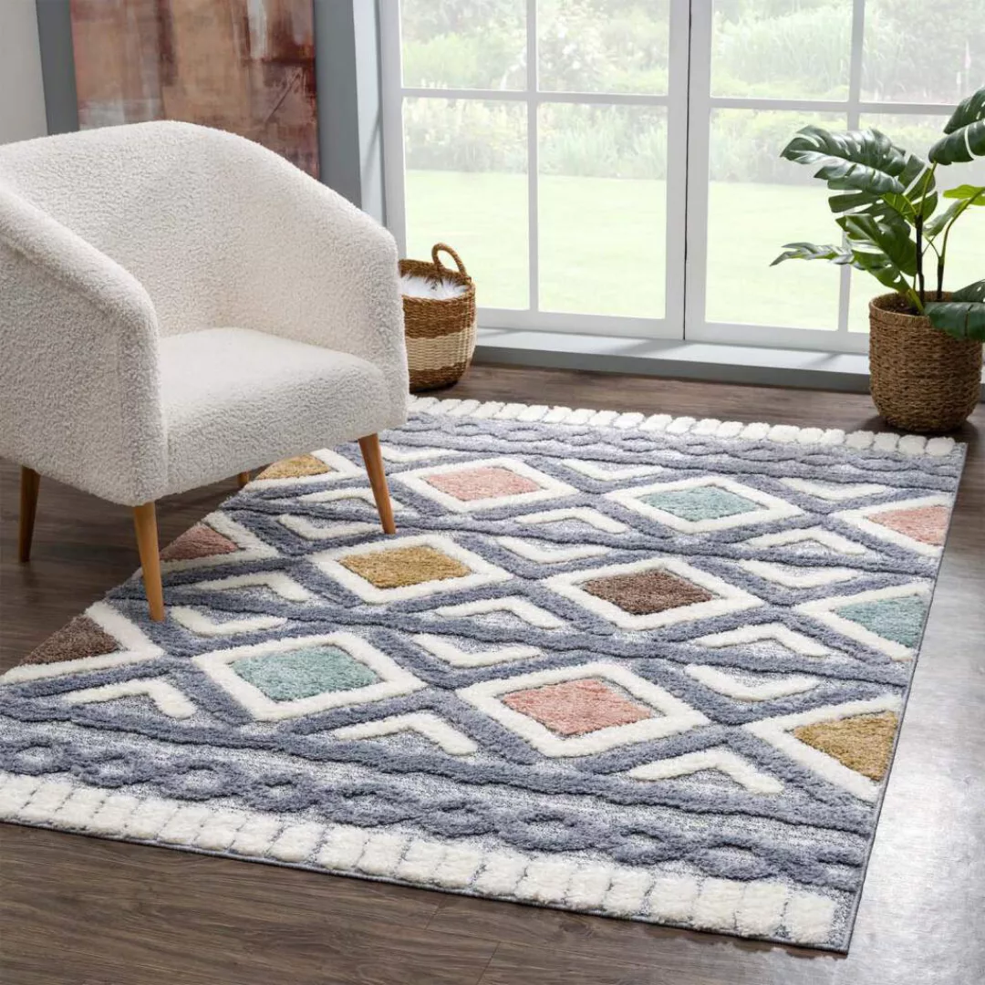 Carpet City Hochflor-Teppich »Focus 3382, Boho-Style«, rechteckig, besonder günstig online kaufen