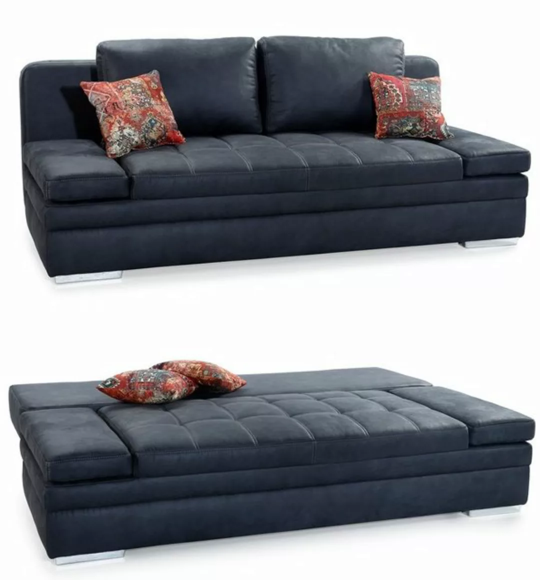 luma-home Schlafsofa 15118, mit Bettkasten 202 cm breit, Armlehnen verstell günstig online kaufen