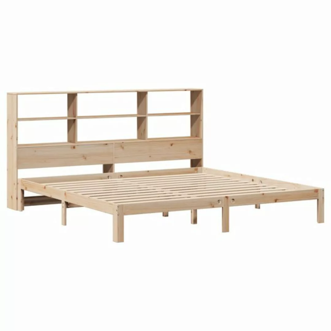 vidaXL Bett Massivholzbett mit Regal ohne Matratze 200x200 cm Kiefer günstig online kaufen