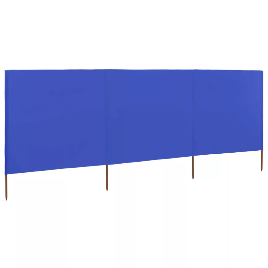 3-teiliges Windschutzgewebe 400 X 120 Cm Azurblau günstig online kaufen